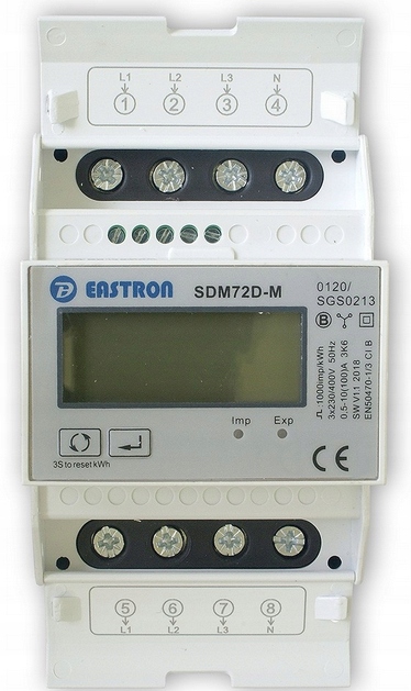 Trojfázový elektromer Eastron SDM72D-M